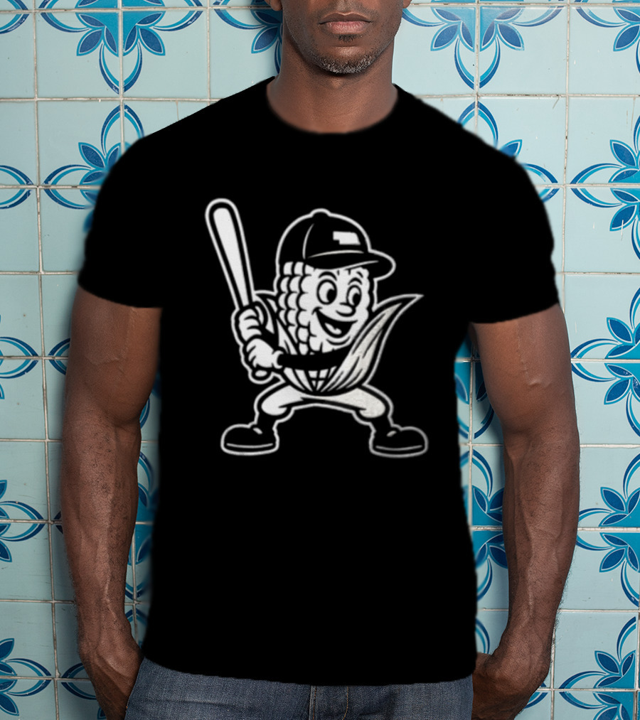 Cornhusker Nebraska Cornhuskers Baseball Mascot With Bat T-Shirt