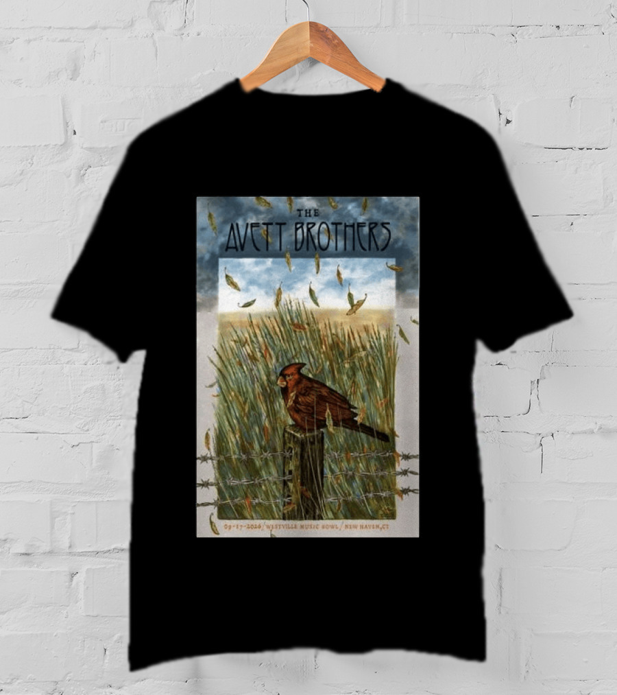 The Avett Brothers Westville Music Bowl New Haven CT Sep 17 2026 Cardinal In Field T-Shirt