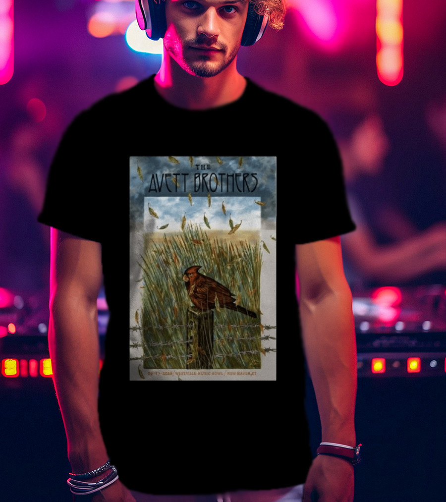 The Avett Brothers Westville Music Bowl New Haven CT Sep 17 2026 Cardinal In Field T-Shirt