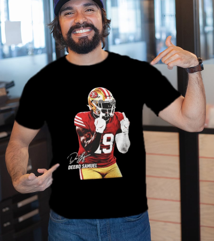Deebo Samuel Number 19 San Francisco 49ers Signature Gesture T-Shirt