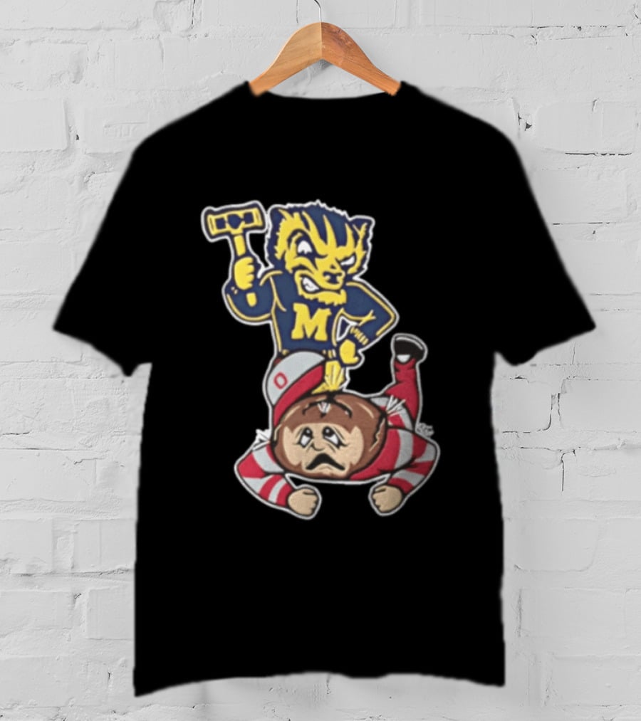 Michigan Wolverines Vs Ohio State Buckeyes Football Rivalry Mascot Showdown T-Shirt