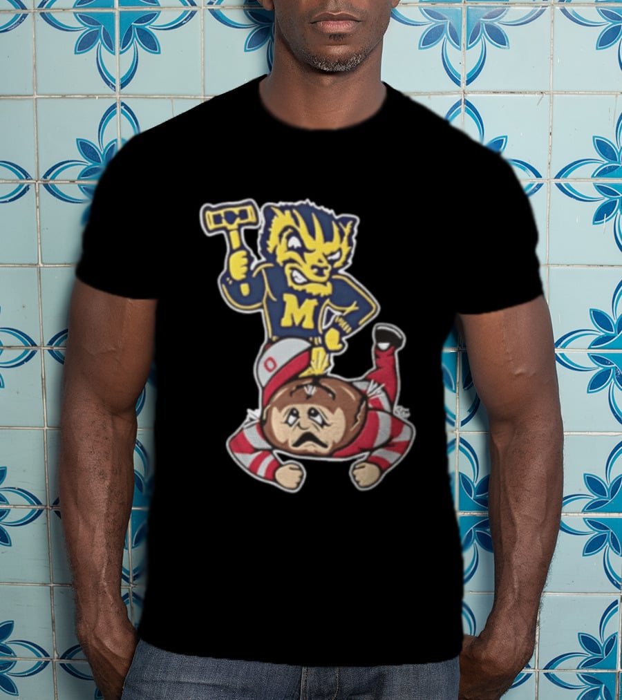 Michigan Wolverines Vs Ohio State Buckeyes Football Rivalry Mascot Showdown T-Shirt