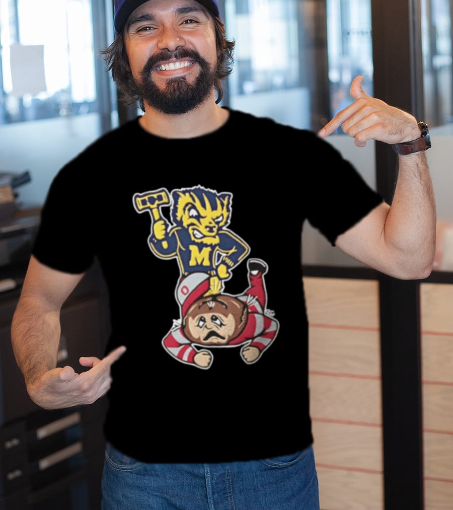 Michigan Wolverines Vs Ohio State Buckeyes Football Rivalry Mascot Showdown T-Shirt