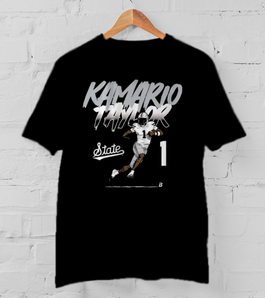 Kamario Taylor Number 1 Mississippi State Football Pose T-Shirt