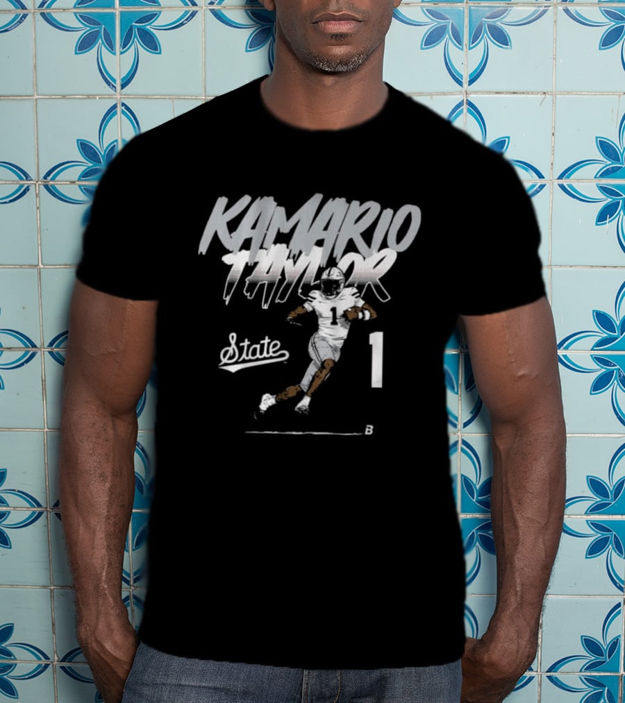 Kamario Taylor Number 1 Mississippi State Football Pose T-Shirt