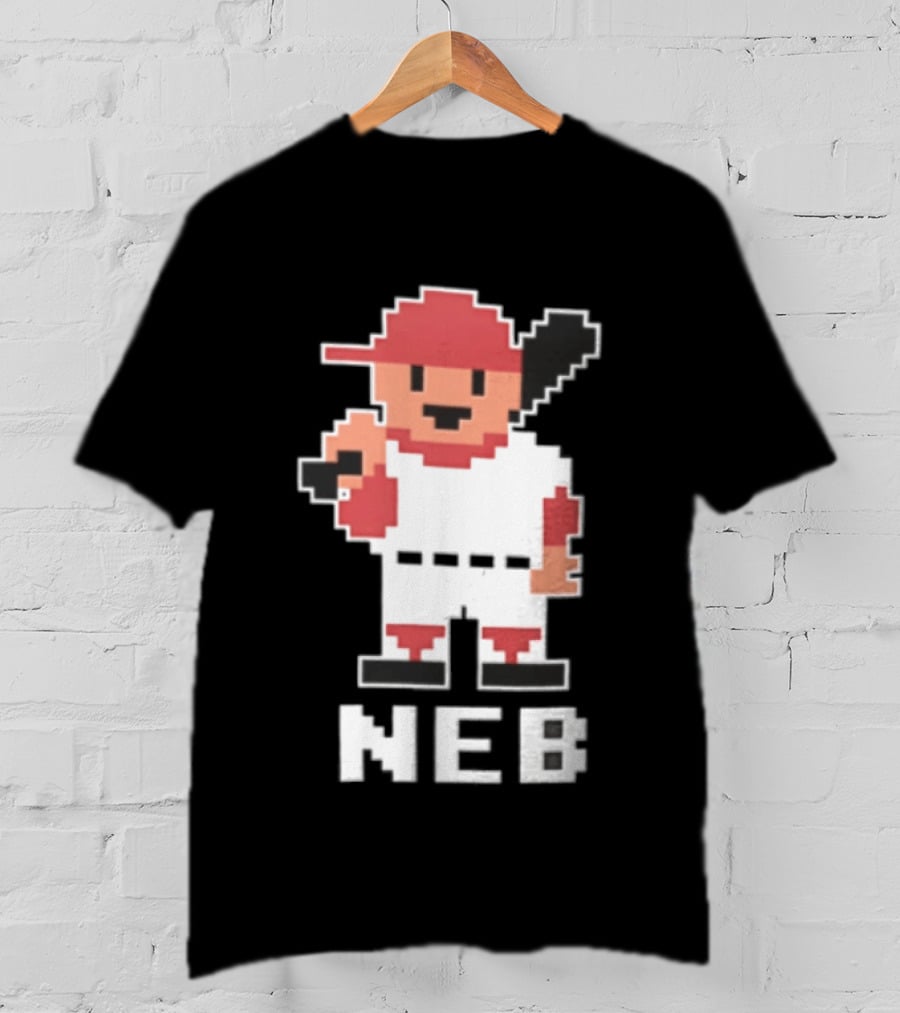 Nebraska Cornhuskers 8 Bit Baseball Player NEB T-Shirt