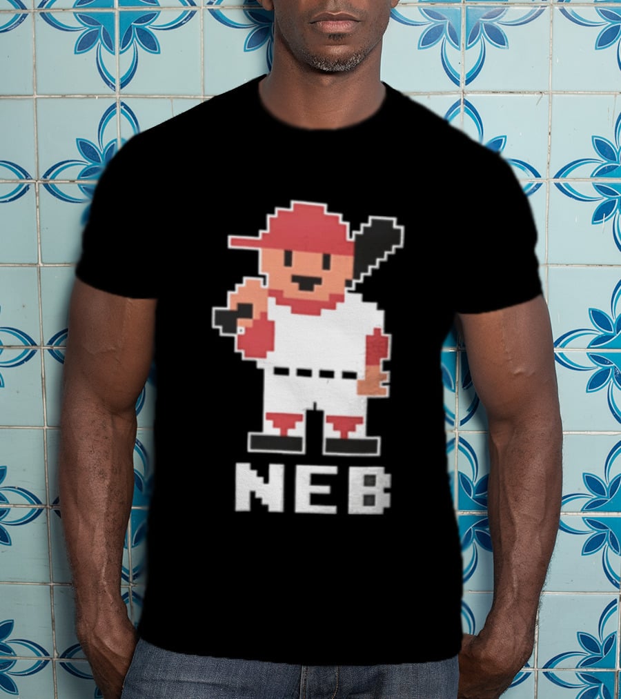 Nebraska Cornhuskers 8 Bit Baseball Player NEB T-Shirt