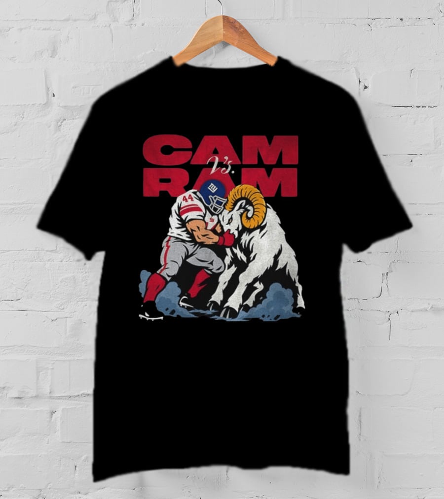 New York Giants Vs Rams Cam Ram Football Clash T-Shirt