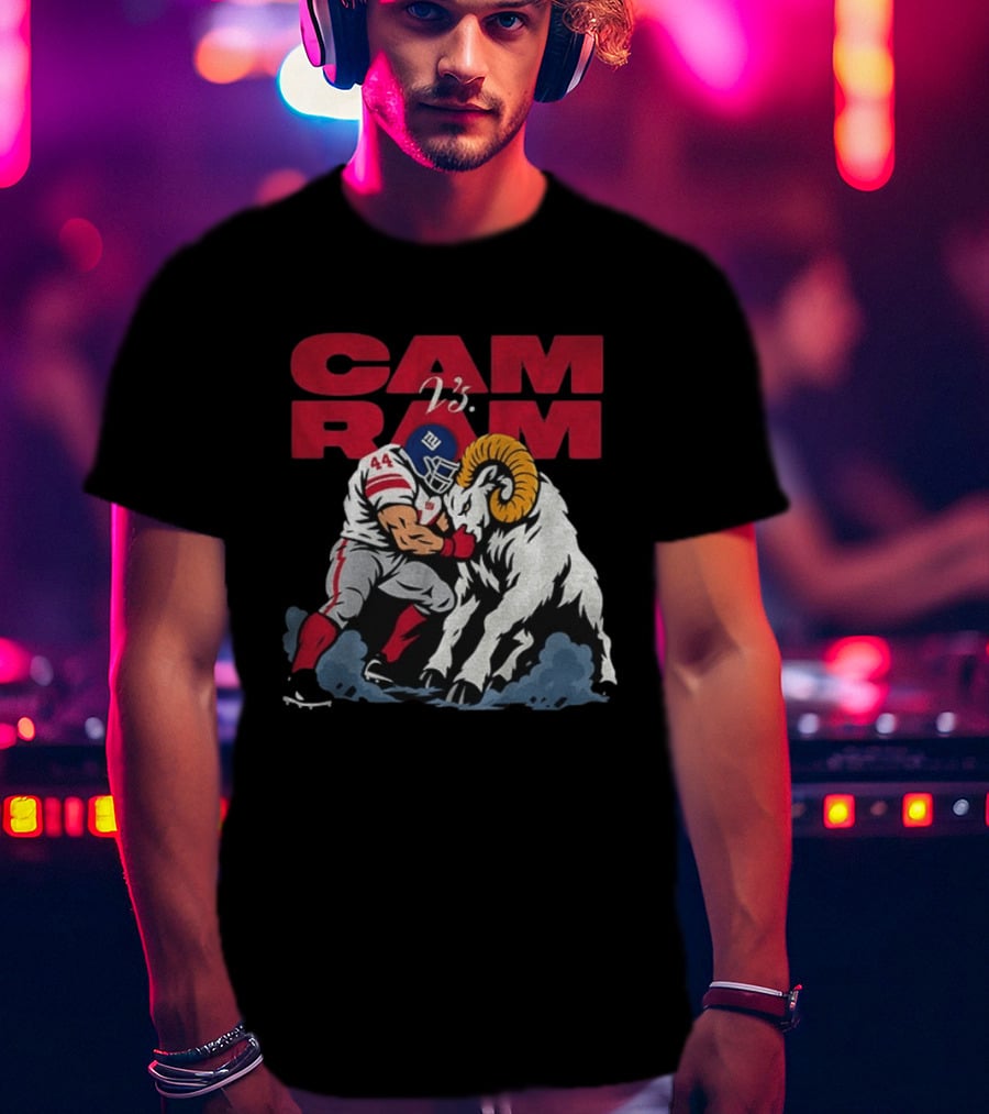 New York Giants Vs Rams Cam Ram Football Clash T-Shirt