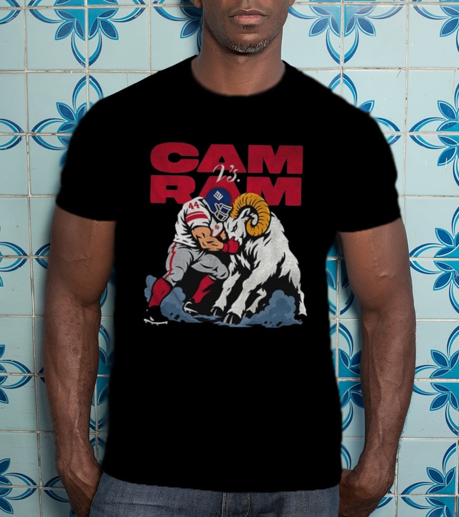 New York Giants Vs Rams Cam Ram Football Clash T-Shirt