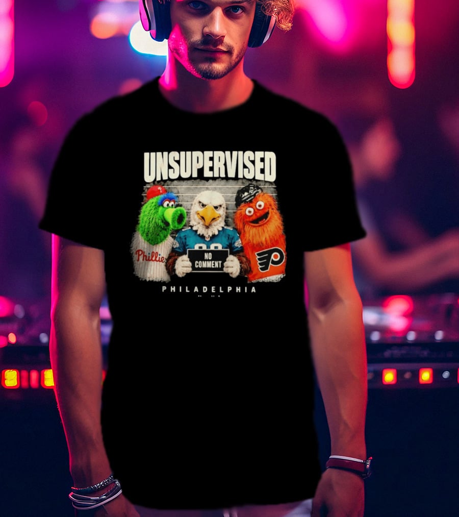 Unsupervised Philadelphia Mascots No Comment Phanatic Eagle Flyers T-Shirt