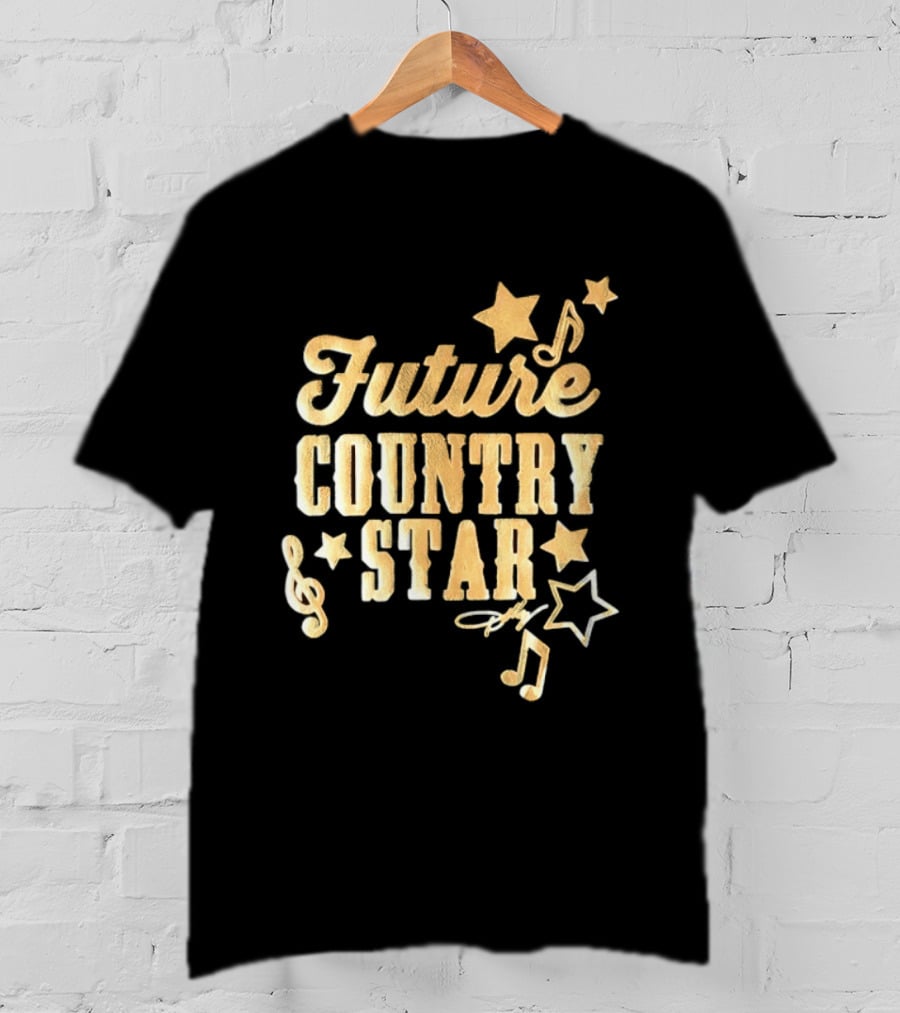 Future Country Star Musician Singer Golden Notes And Stars T-Shirt