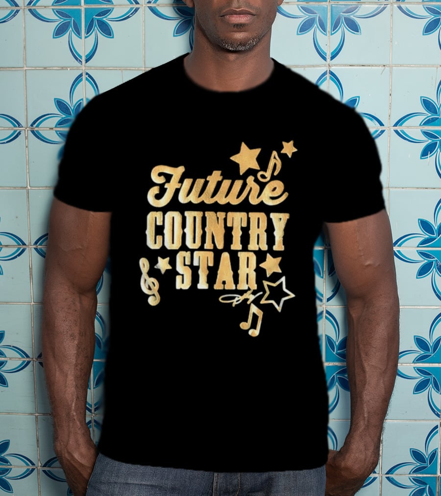 Future Country Star Musician Singer Golden Notes And Stars T-Shirt