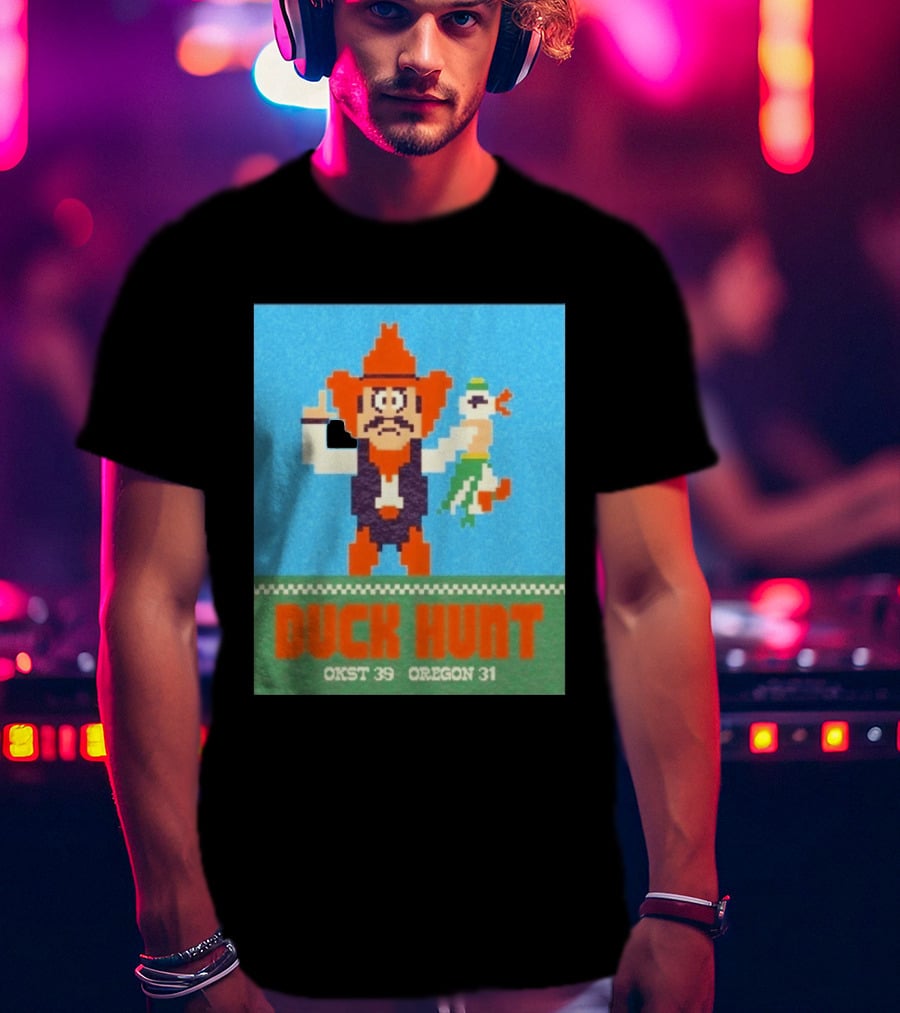 Oklahoma State Cowboys Duck Hunt OKST 39 Oregon 31 T-Shirt
