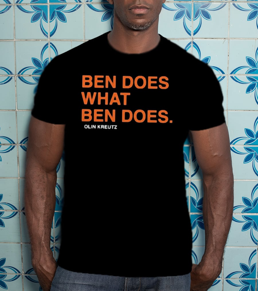 Ben Does What Ben Does Olin Kreutz Chicago Bears T-Shirt
