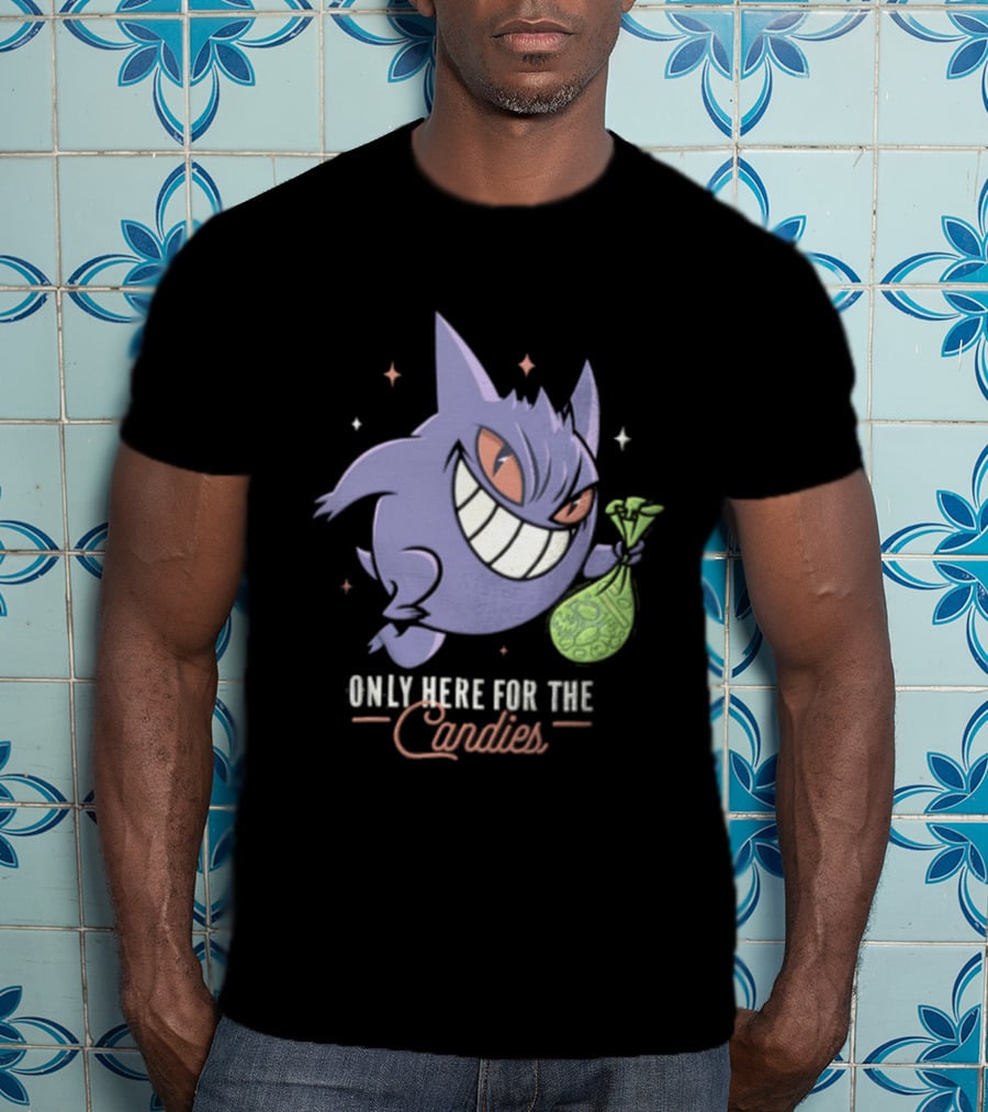 Gengar Only Here For The Candies Halloween Fun T-Shirt