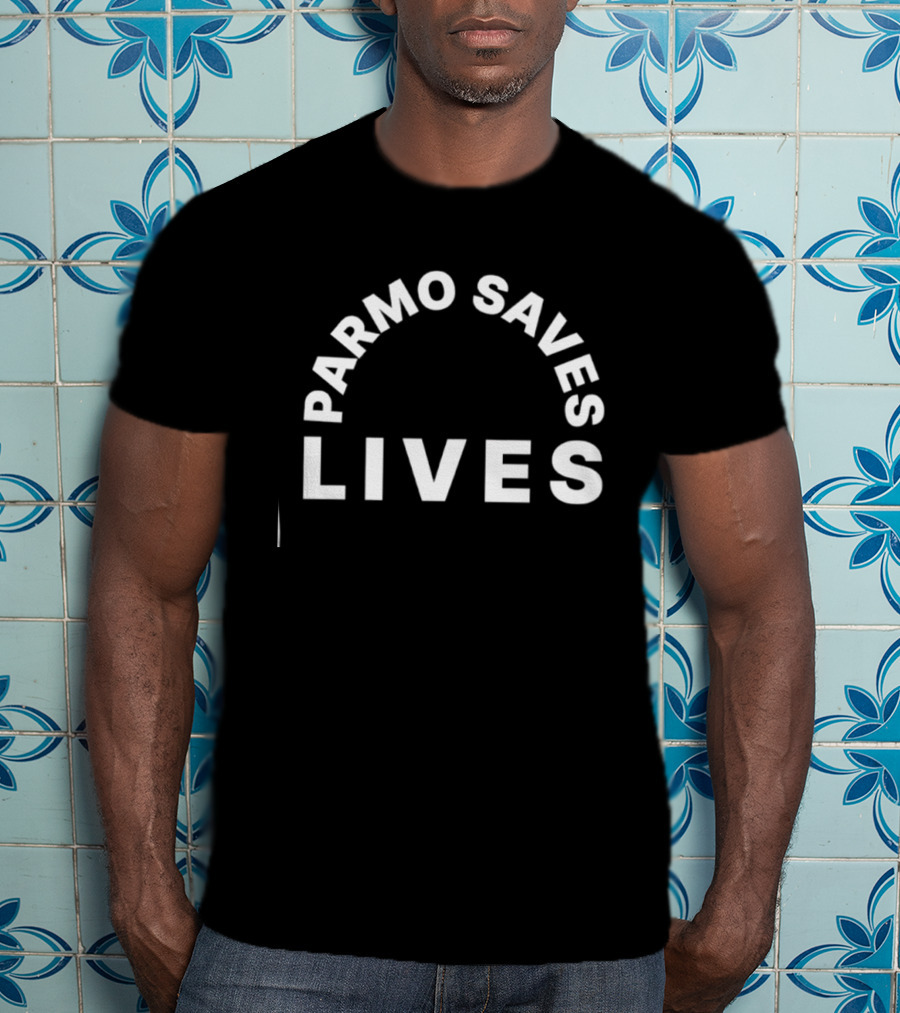 Parmo Saves Lives Teesside Middlesbrough Bold White T-Shirt
