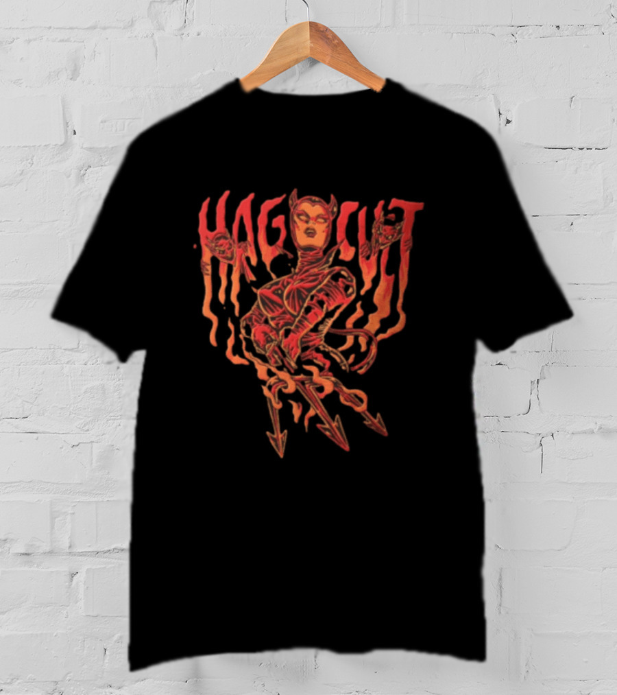 Hag Cult Demon Girl Trident Hellfire Occult T-Shirt