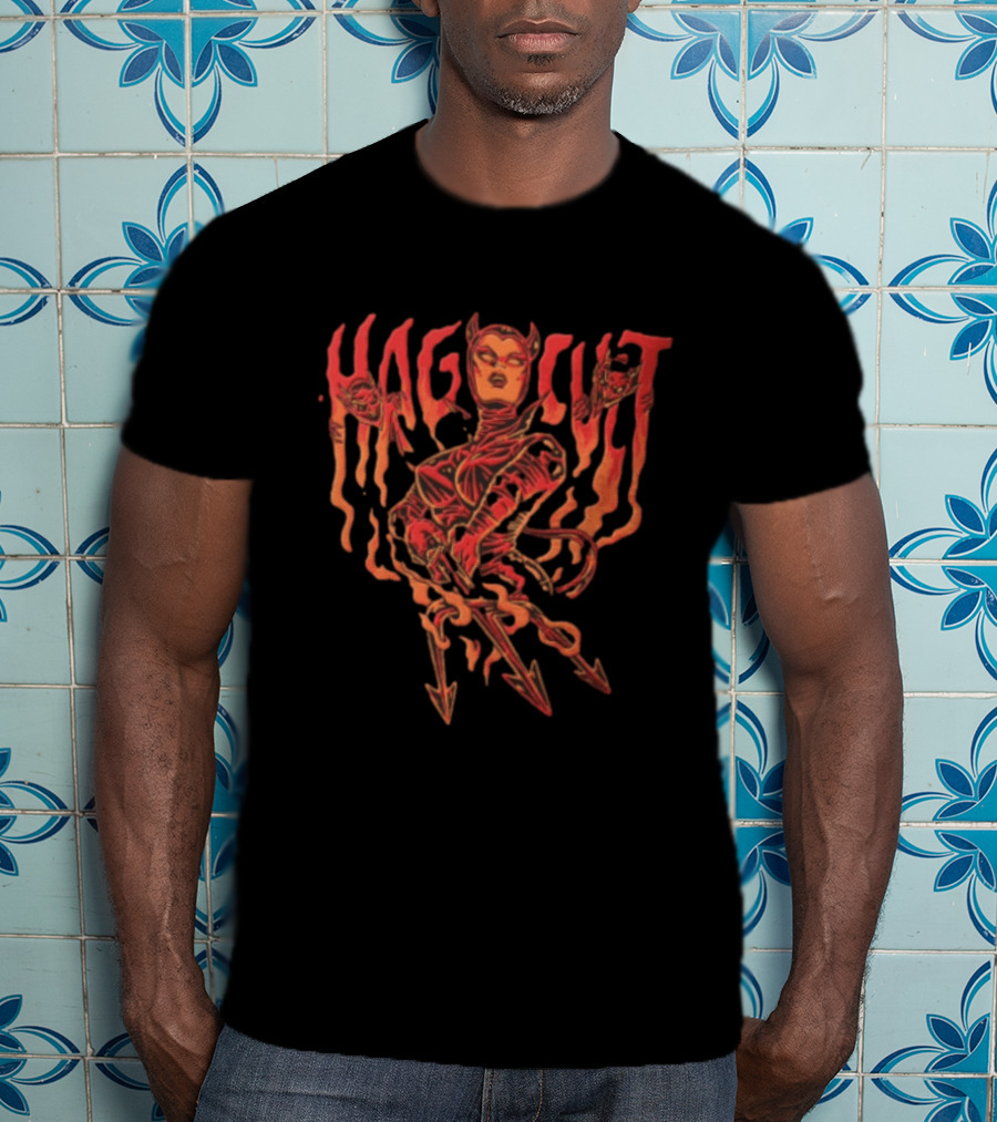 Hag Cult Demon Girl Trident Hellfire Occult T-Shirt