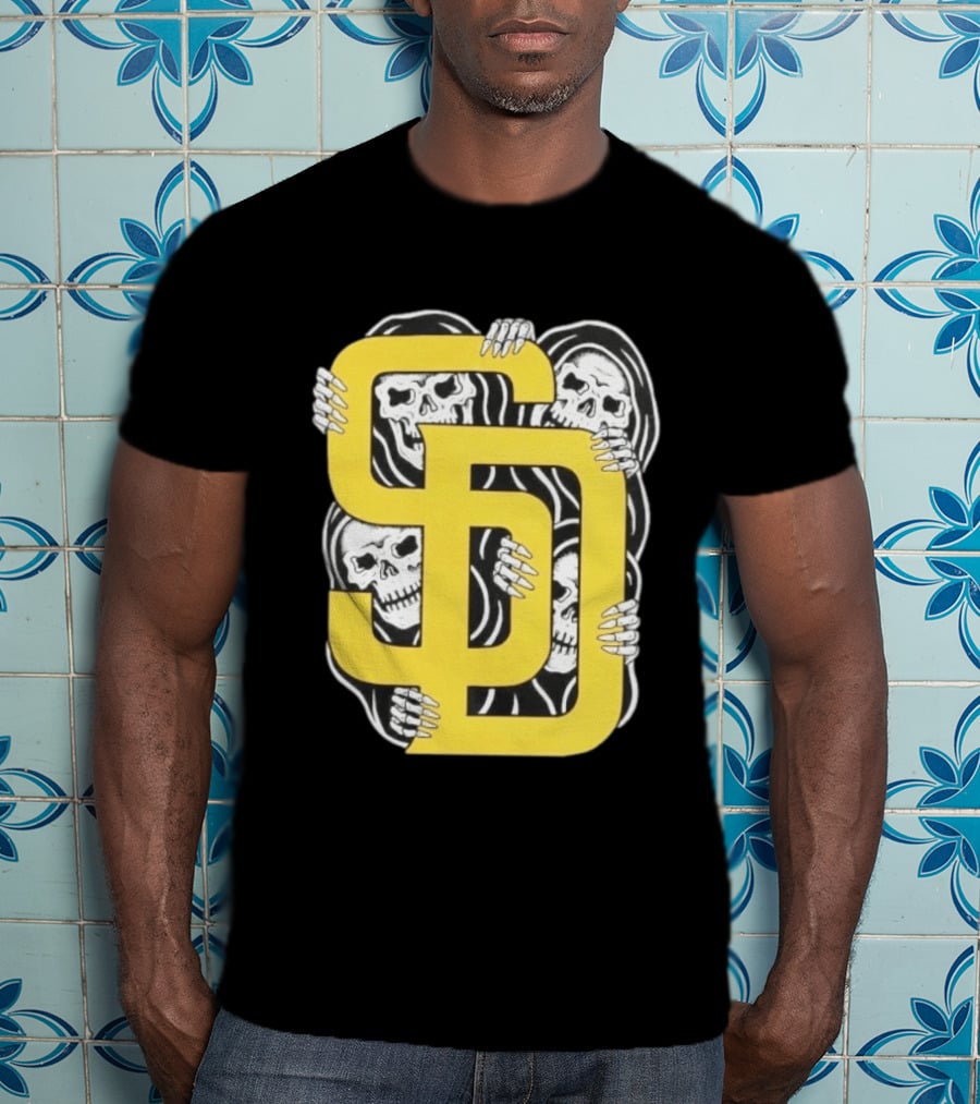 San Diego Padres SD Yellow Grim Reaper Skeletons T-Shirt