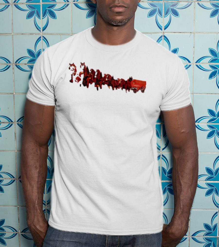 Budweiser Clydesdales Beer Wagon Team Horses T-Shirt