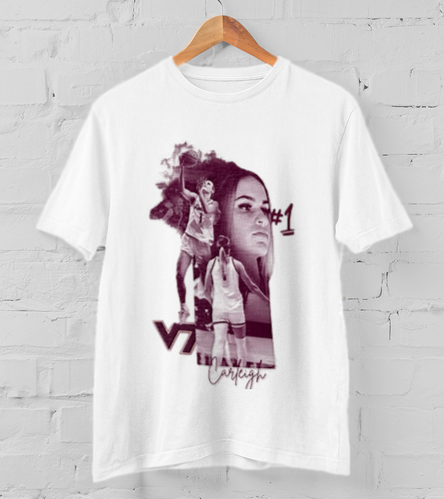 Carleigh Wenzel Virginia Tech Hokies Number 1 Let's Go Hokies Basketball Player VT T-Shirt