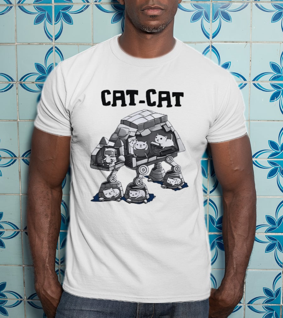 Cat Cat Walker Kittens Star Wars AT AT Sci Fi Feline T-Shirt