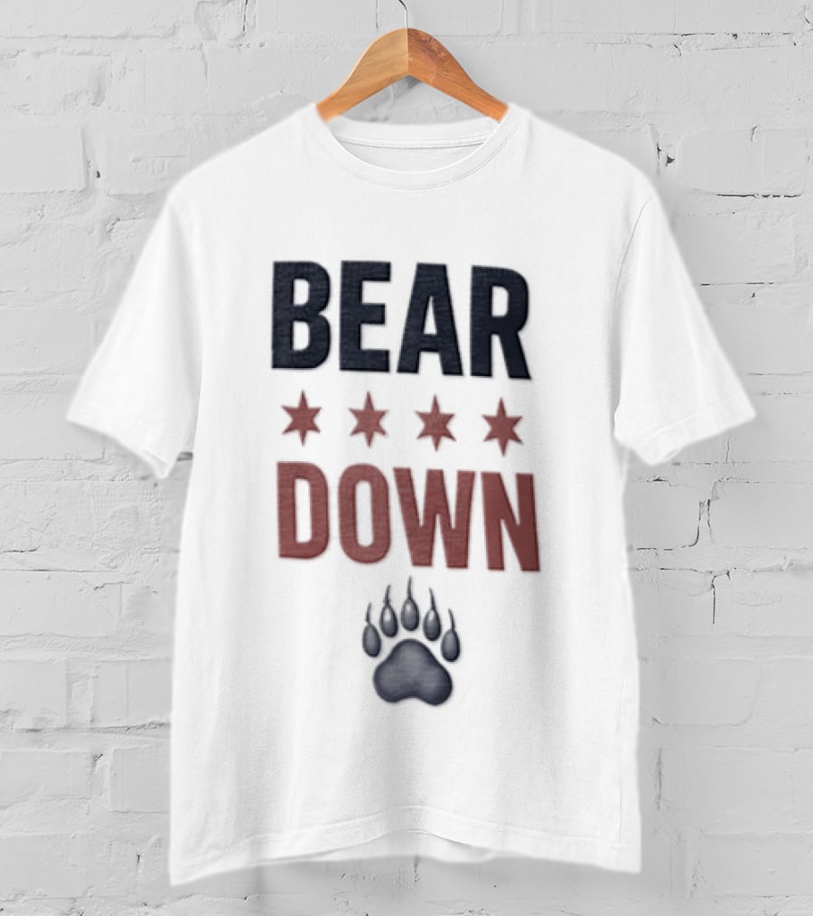 Chicago Bears Bear Down Four Stars Paw Football Team T-Shirt