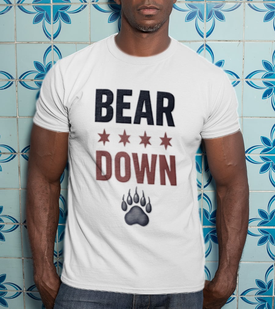 Chicago Bears Bear Down Four Stars Paw Football Team T-Shirt