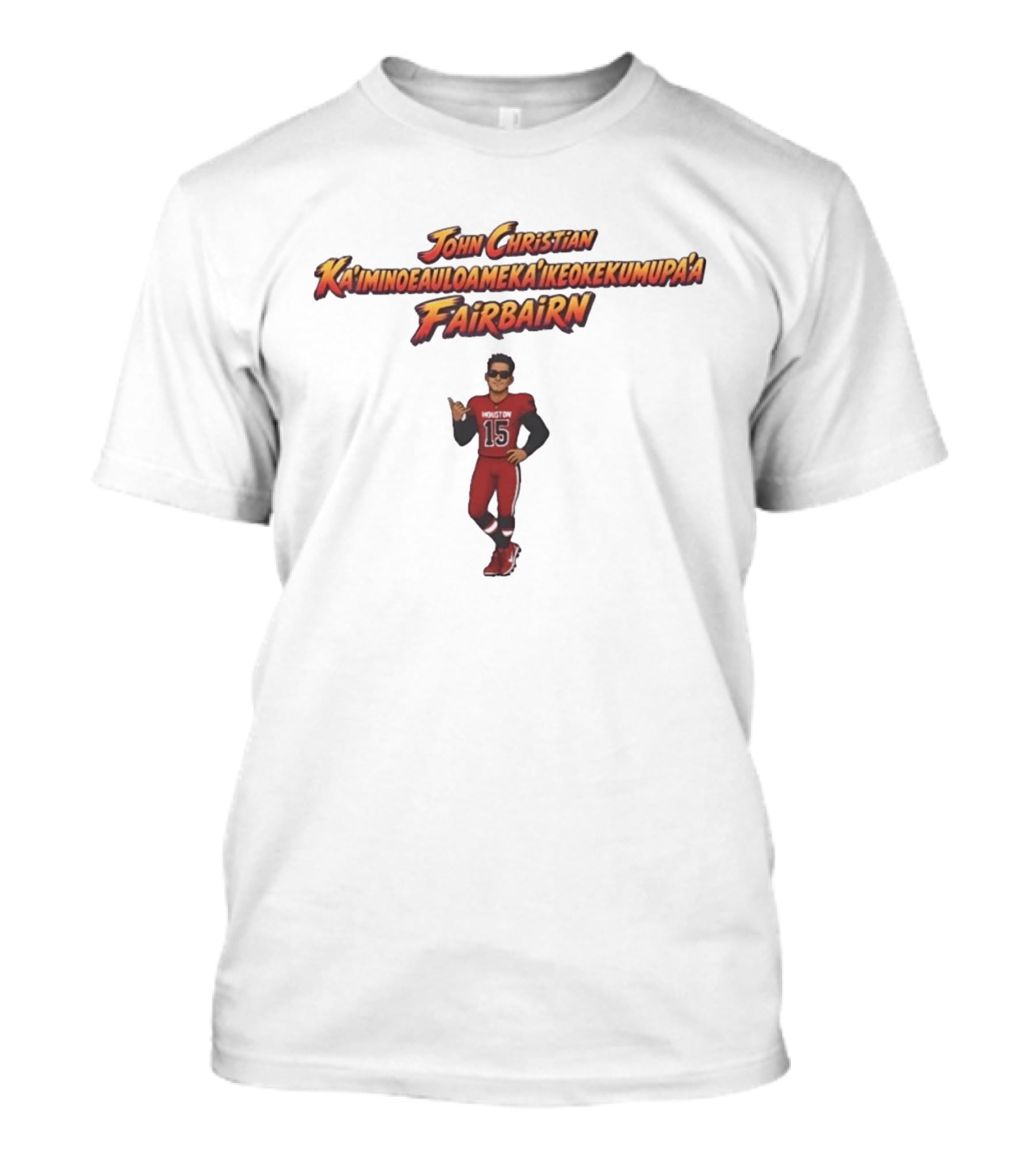 John Christian Ka'imi Fairbairn Houston 15 Football Player T-Shirt