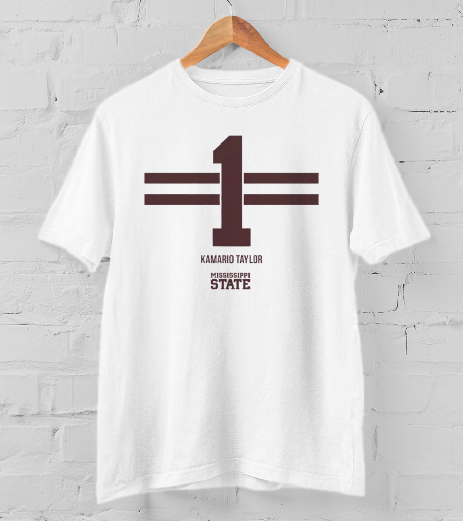 Kamario Taylor Mississippi State Number 1 Bulldogs Football T-Shirt