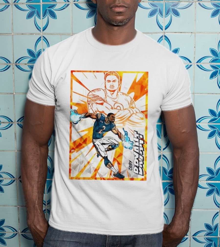 Coby Bryant Seattle Seahawks Football Card Dynamic Illustration With Chicago Bears T-Shirt