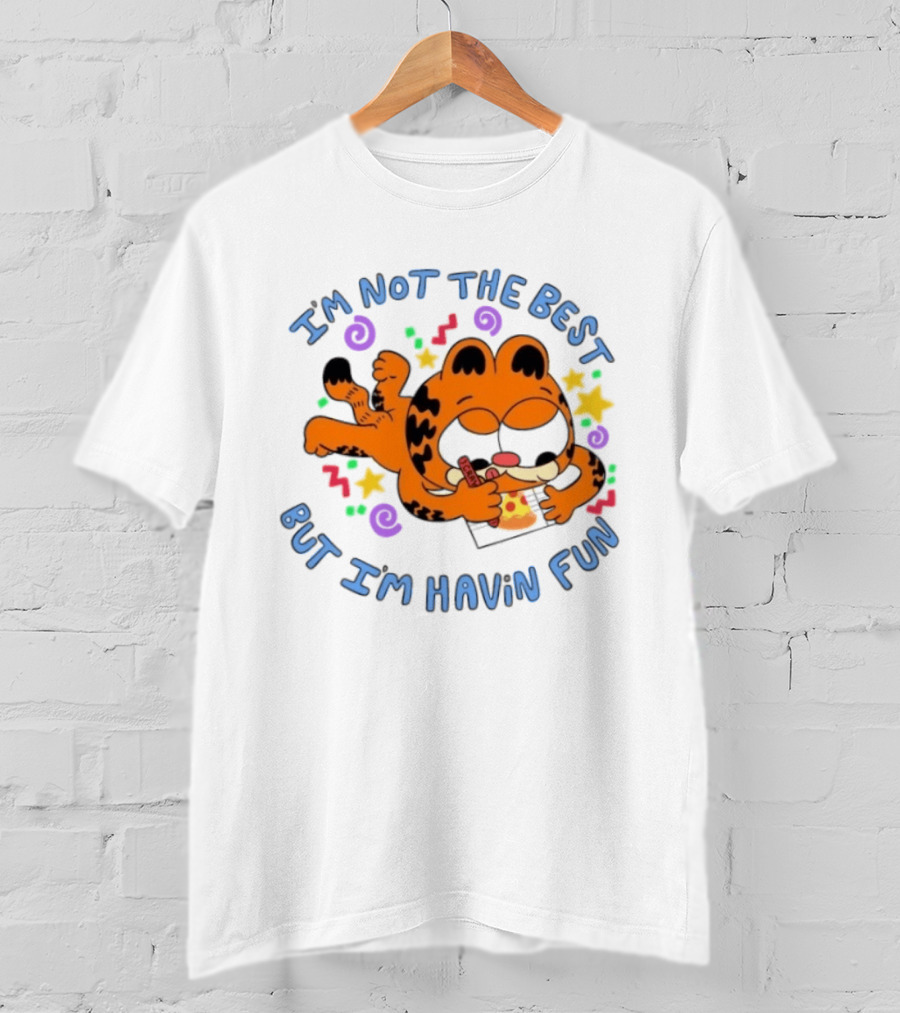Lasagna Cat Not The Best But Havin' Fun Retro Comic T-Shirt