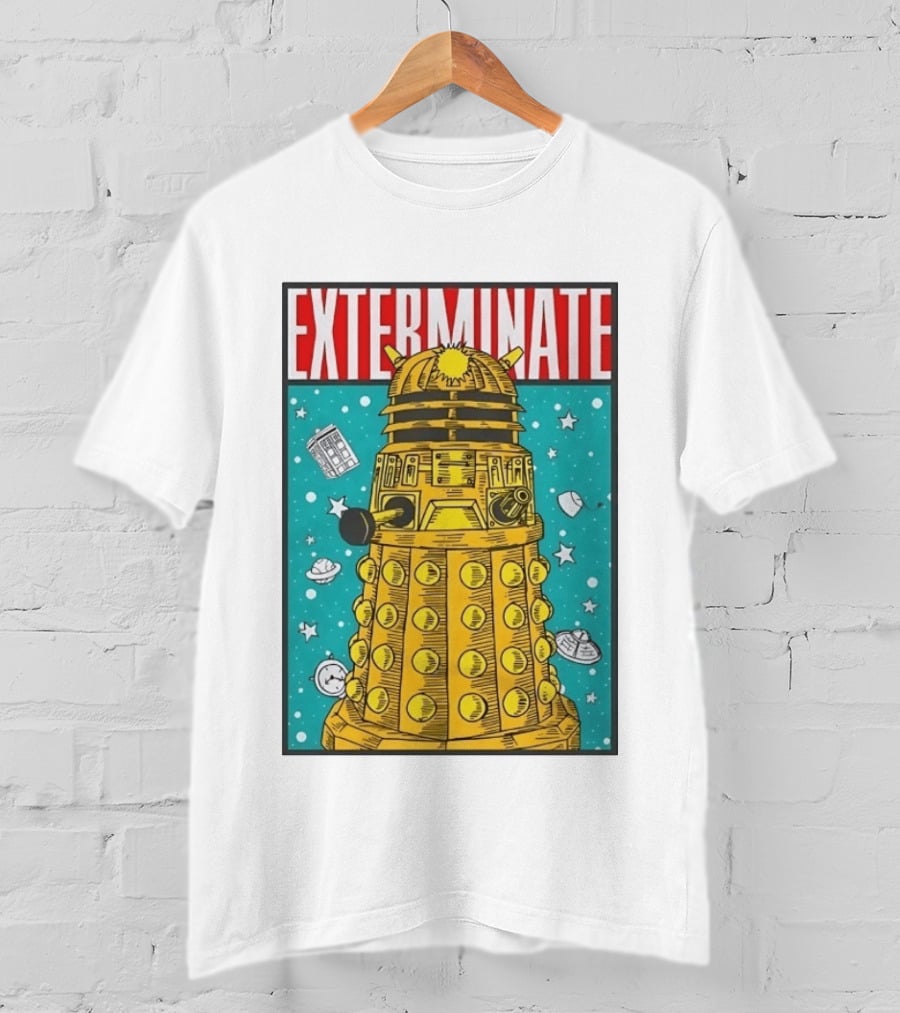 Doctor Who Dalek Exterminate Sci Fi BBC Classic Alien Robot T-Shirt
