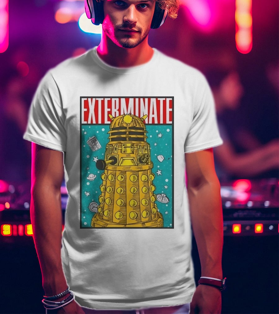 Doctor Who Dalek Exterminate Sci Fi BBC Classic Alien Robot T-Shirt