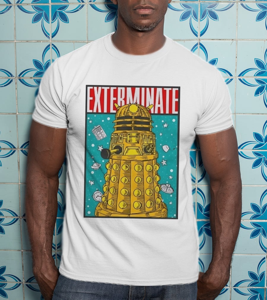 Doctor Who Dalek Exterminate Sci Fi BBC Classic Alien Robot T-Shirt