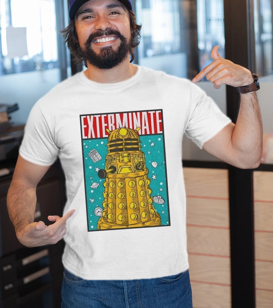 Doctor Who Dalek Exterminate Sci Fi BBC Classic Alien Robot T-Shirt