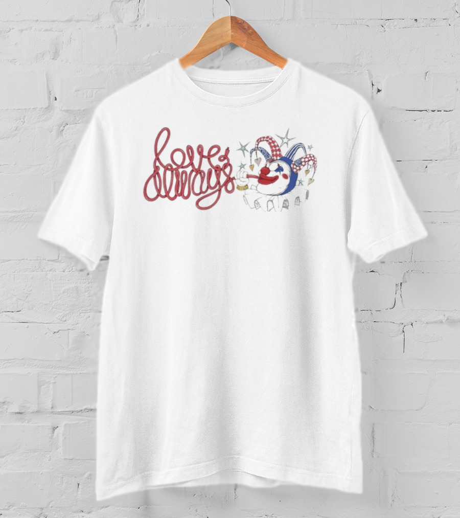 Love Always Jester Clown Circus Star Hearts T-Shirt