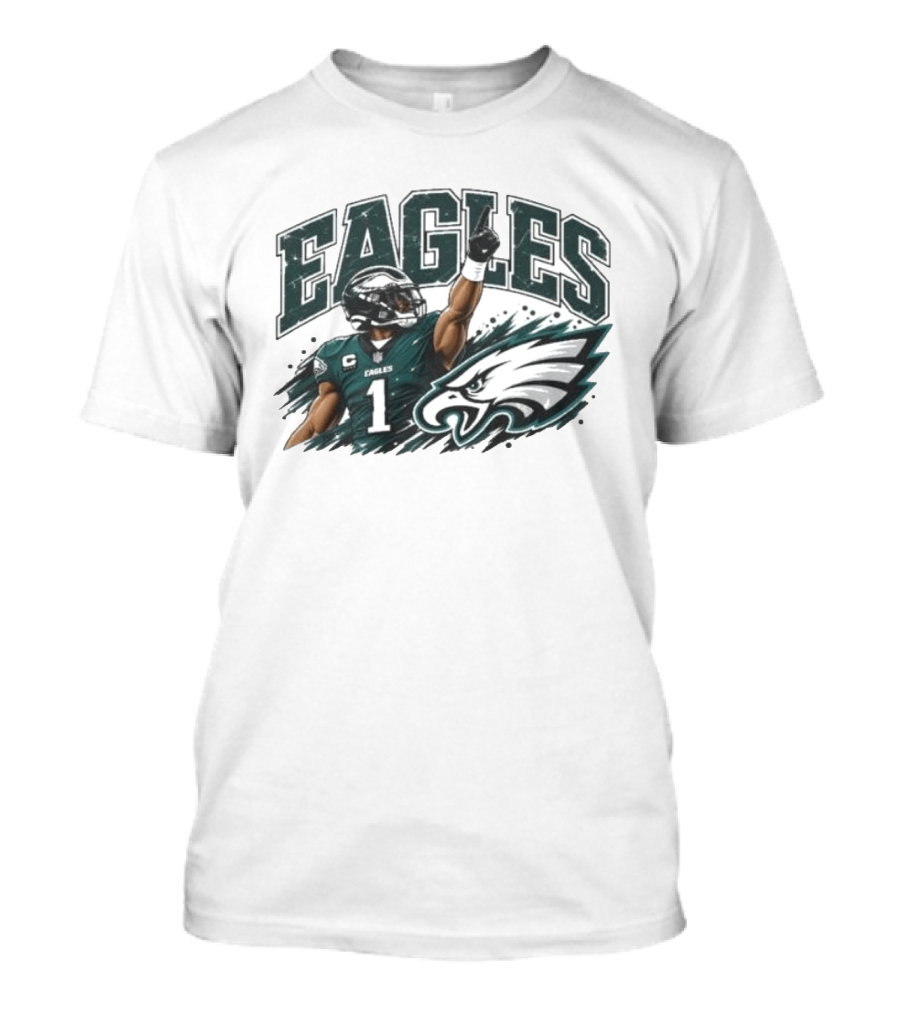 Eagles Quarterback Number One Victory Celebration Football T-Shirt