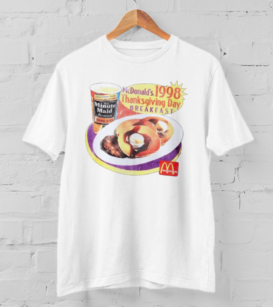 Minute Maid Orange Juice McDonald's 1998 Thanksgiving Day Breakfast Burgers T-Shirt