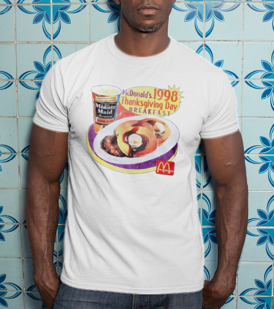 Minute Maid Orange Juice McDonald's 1998 Thanksgiving Day Breakfast Burgers T-Shirt