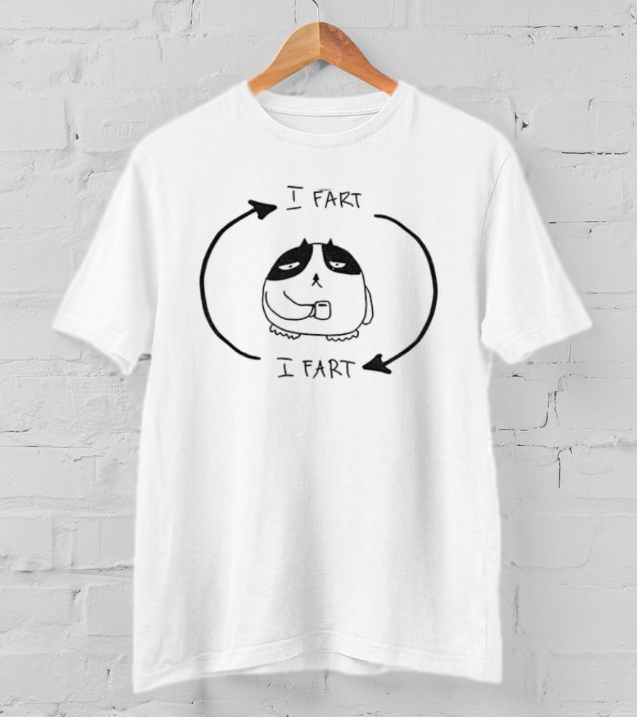 Fat Cat I Fart Endless Loop Cycle Humor Coffee T-Shirt