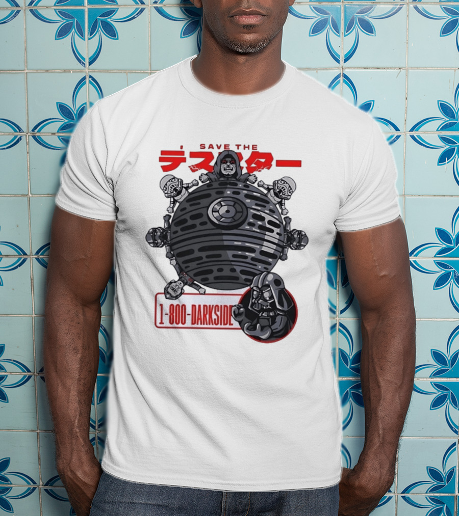 Save The Death Star 1 800 Darkside Star Wars Darth Vader And Stormtroopers T-Shirt