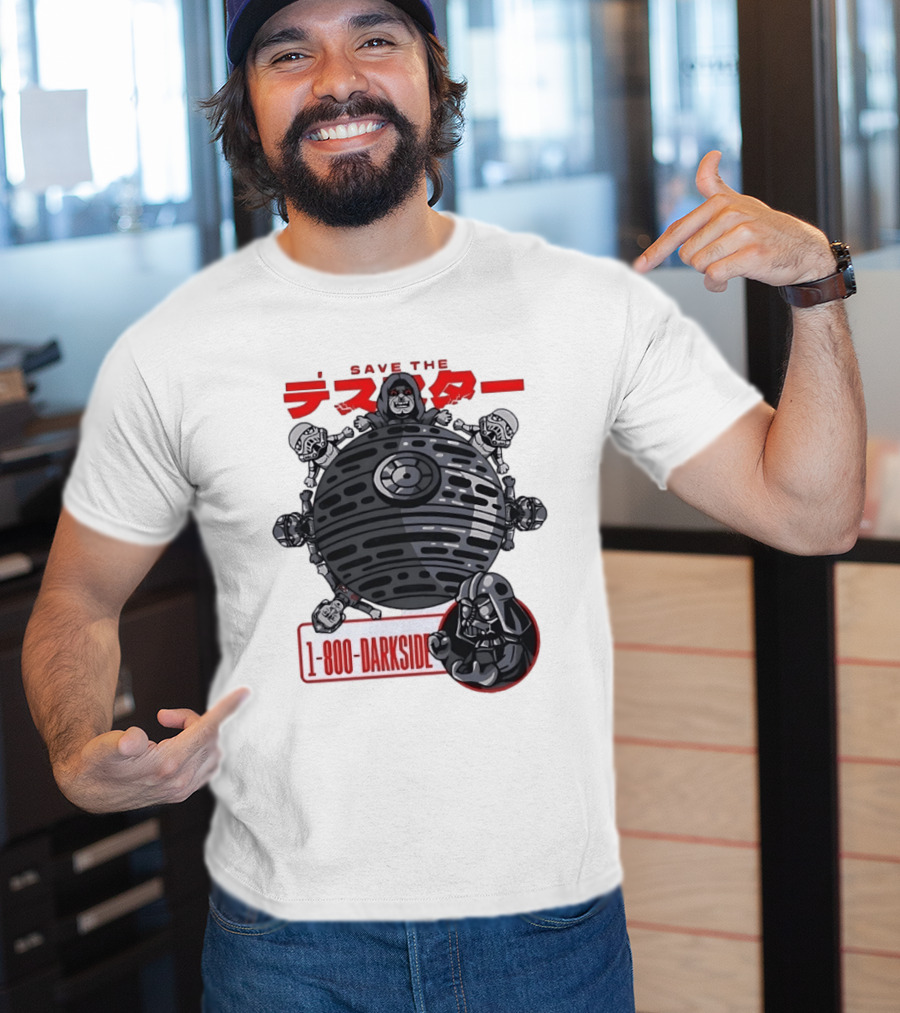 Save The Death Star 1 800 Darkside Star Wars Darth Vader And Stormtroopers T-Shirt