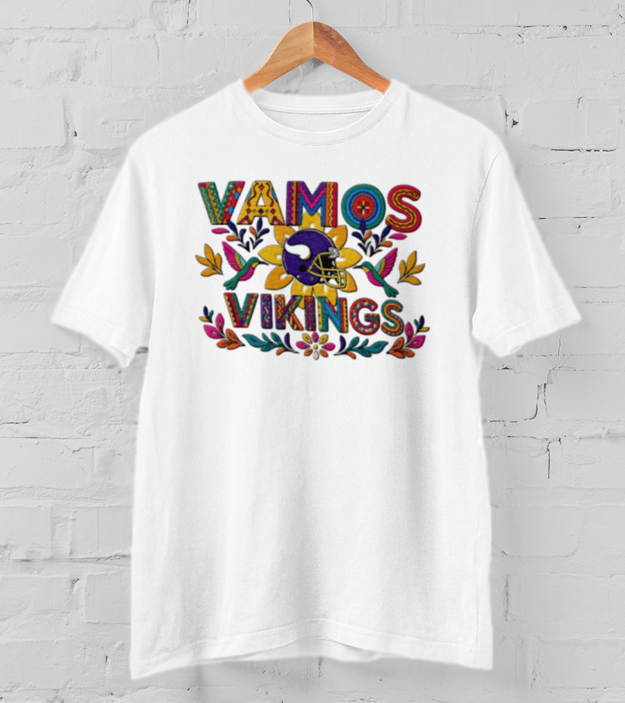 Minnesota Vikings Vamos Alebrije Football Helmet Floral T-Shirt