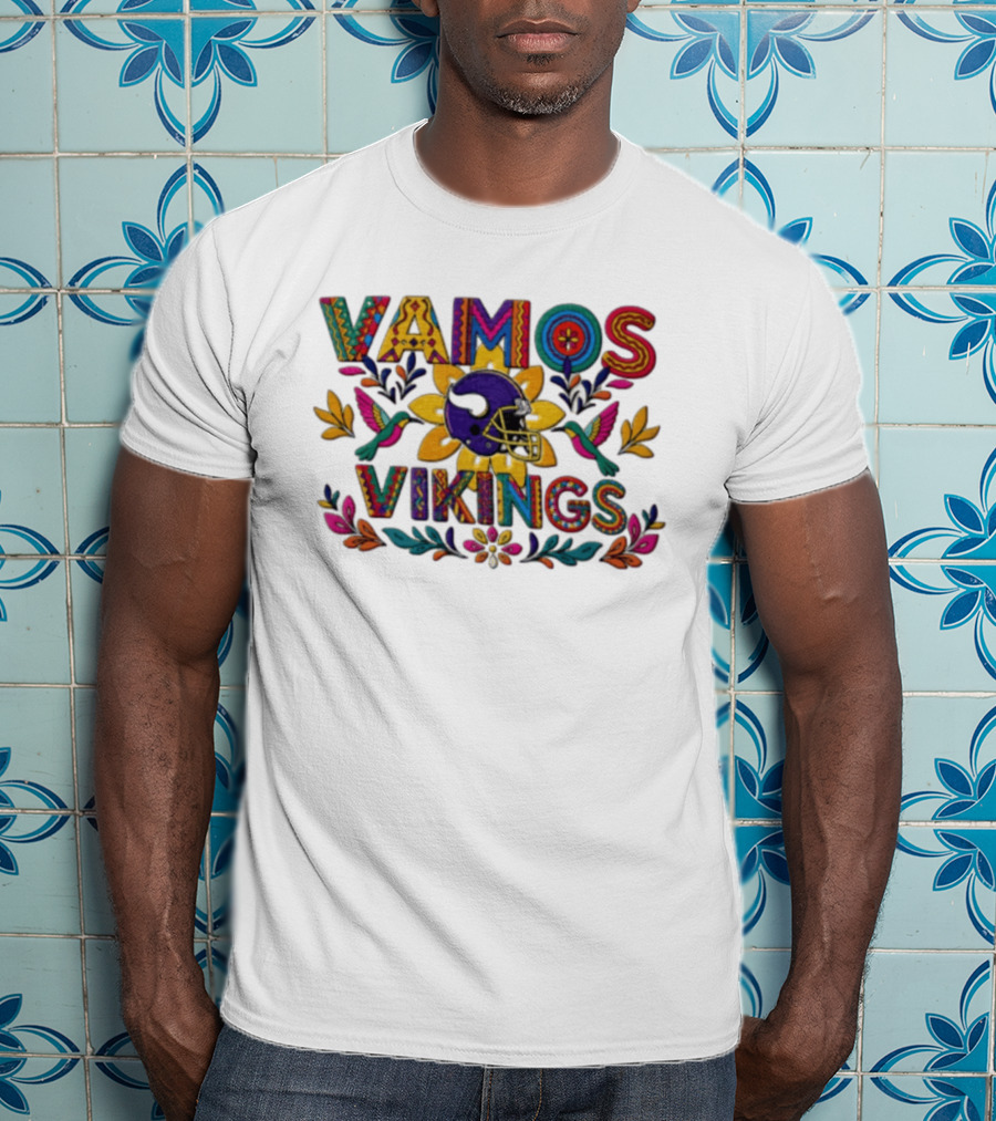 Minnesota Vikings Vamos Alebrije Football Helmet Floral T-Shirt