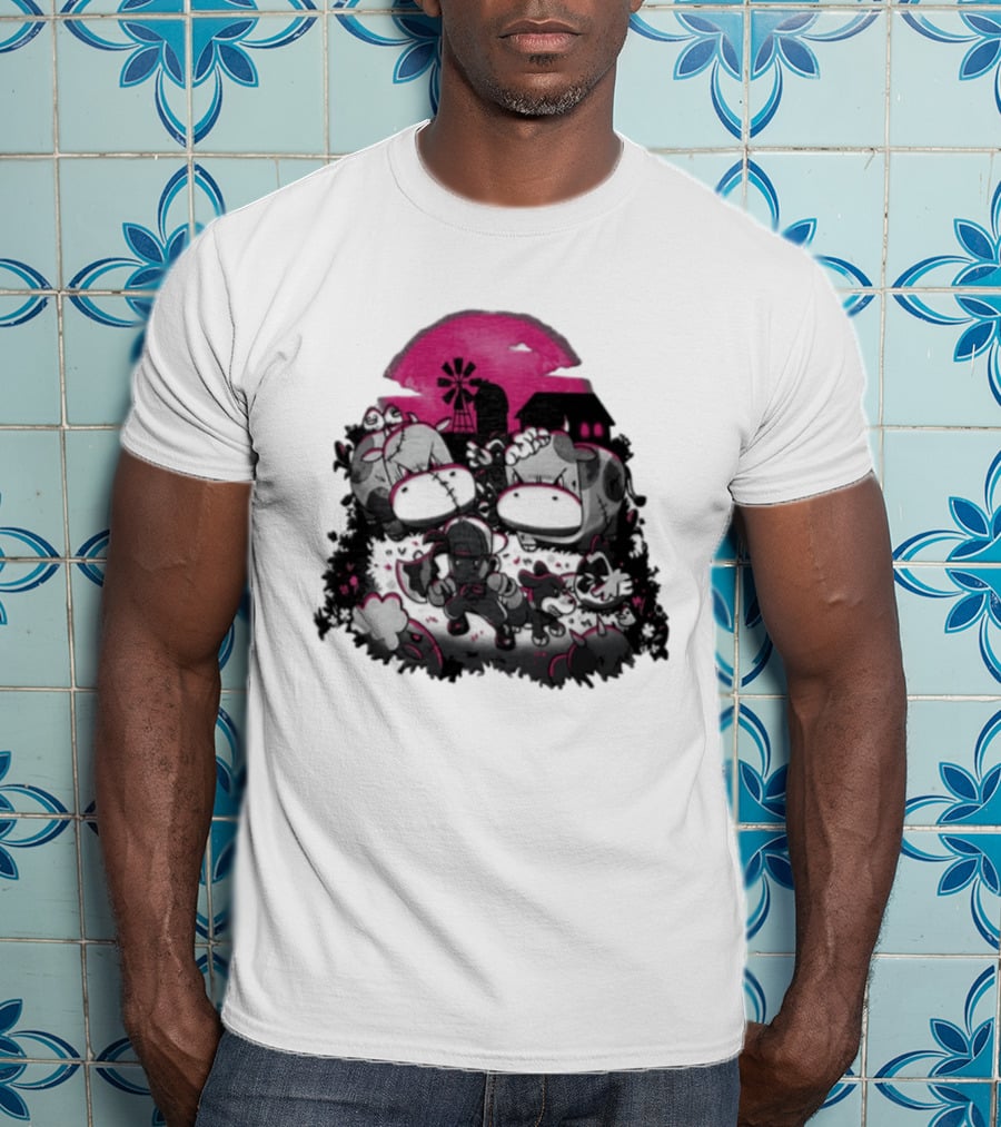Harvest Moon Pete Zombie Farm Animals Horror Night Of The Living Farm Village T-Shirt