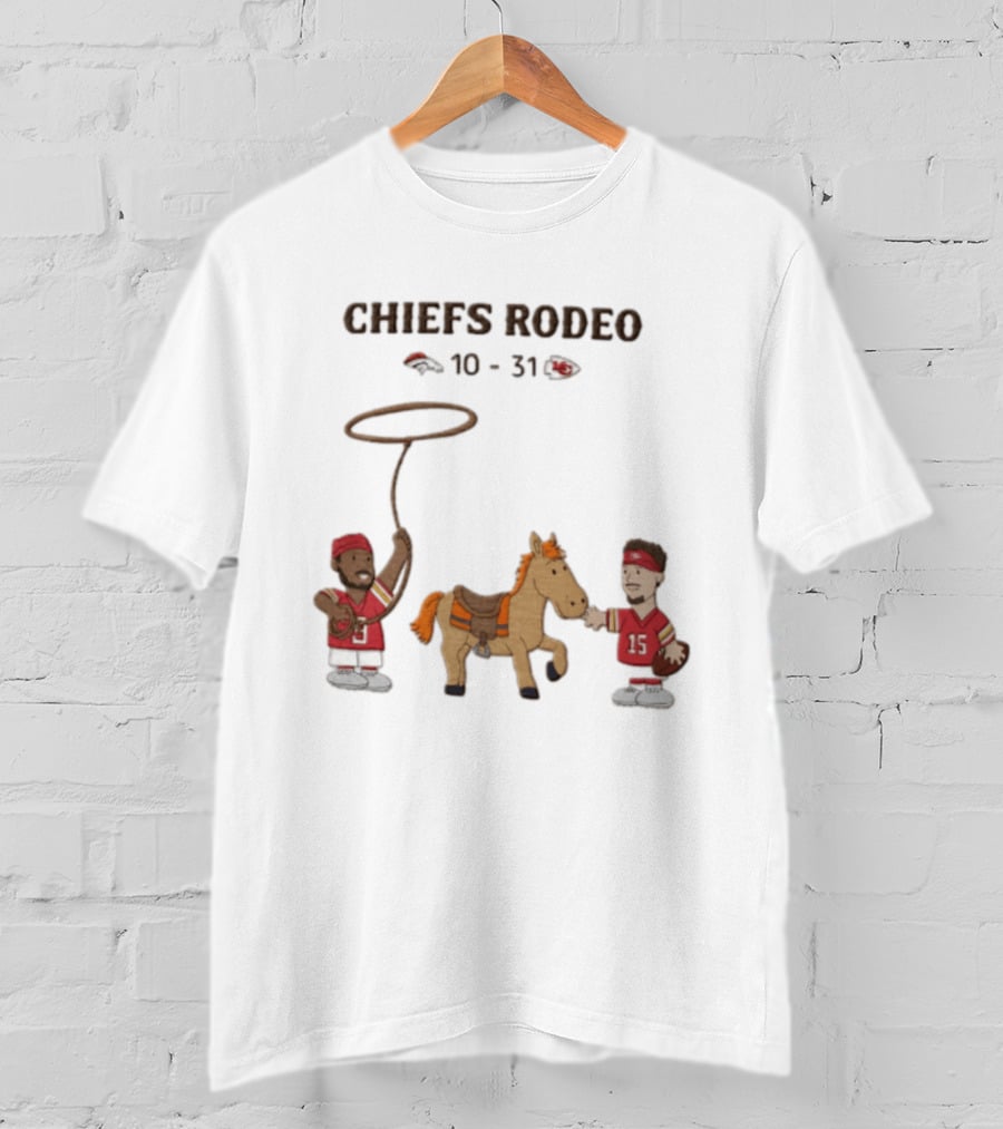 Patrick Mahomes Travis Kelce Chiefs Rodeo 10 31 Broncos T-Shirt