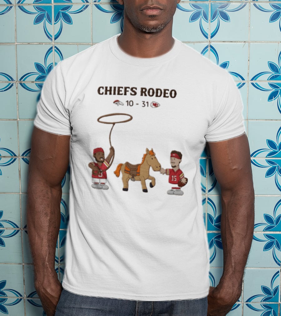 Patrick Mahomes Travis Kelce Chiefs Rodeo 10 31 Broncos T-Shirt