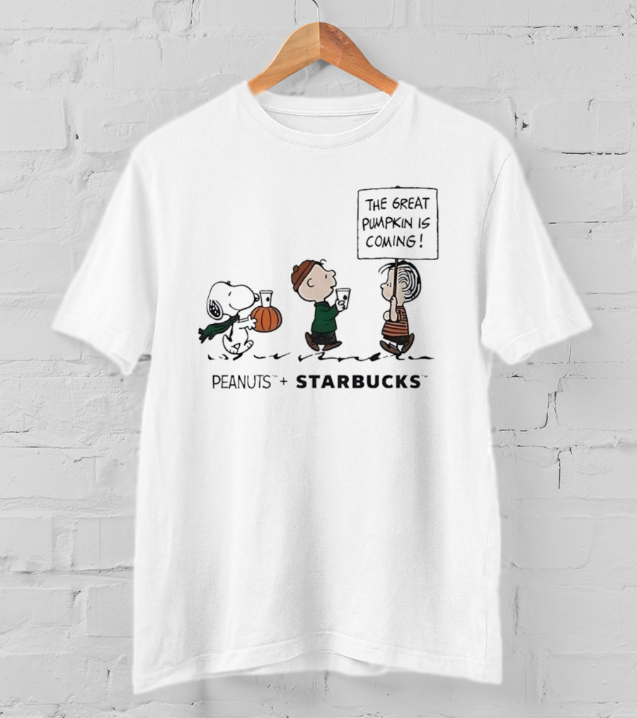 Peanuts Starbucks Collaboration The Great Pumpkin Is Coming T-Shirt